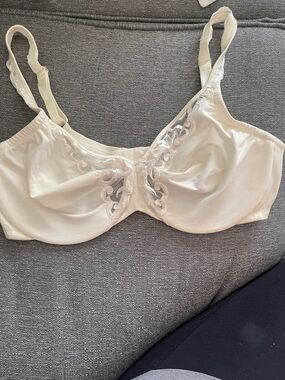 Lilyette Ivory Lace-Trim Underwire Bra